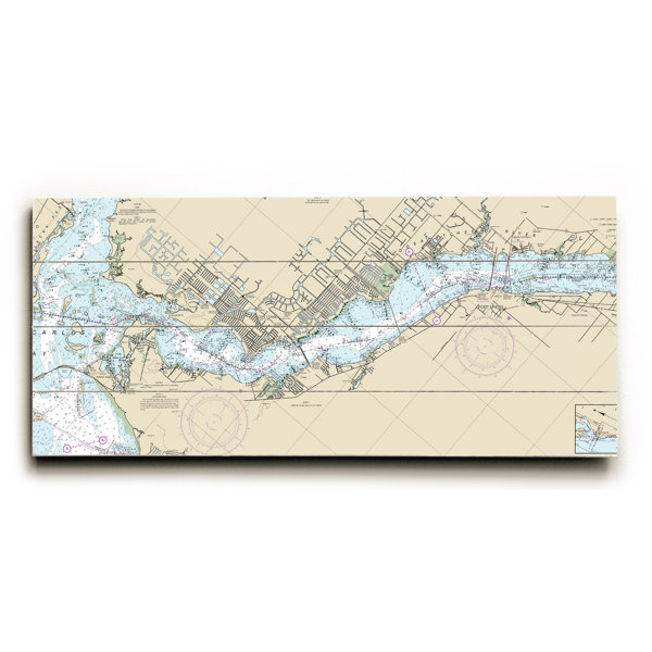 Longshore Tides 'FL Cape Coral, Fort Myers, FL Nautical Chart Sign' Graphic Art Print on Wood